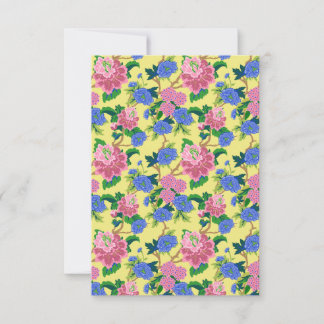 Preppy Chinoiserie Floral Blank Note Kaart