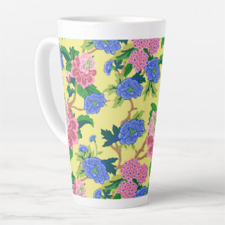 Preppy Chinoiserie Floral Latte Mok