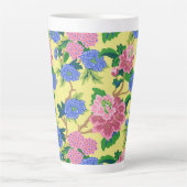 Preppy Chinoiserie Floral Latte Mok (Voorkant)