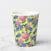 Preppy Chinoiserie Floral Papieren Bekers (Achterkant)