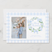 Preppy Chinoiserie Ginger Jar Bows krans Feestdagenkaart (Voorkant)