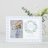 Preppy Chinoiserie Ginger Jar Bows krans Feestdagenkaart (Staand voorkant)