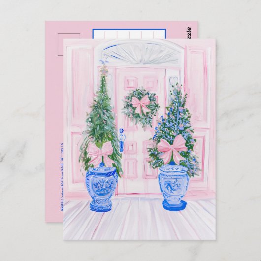 Preppy Chinoiserie Ginger Jar Kerstboom Briefkaart (Voorkant / Achterkant)