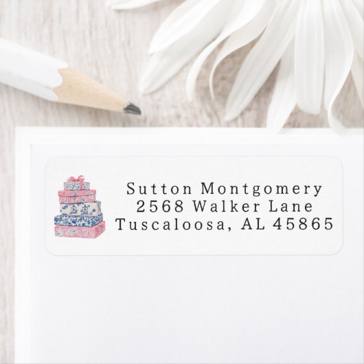 Preppy Chinoiserie Grandmillennial Gift Adres Etiket (Insitu)