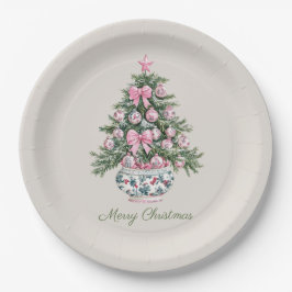 Preppy Chinoiserie kerstboom gepersonaliseerd Papieren Bordje