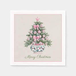 Preppy Chinoiserie kerstboom gepersonaliseerd Servet