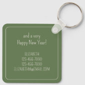 Preppy Chinoiserie kerstboom gepersonaliseerd Sleutelhanger (Achterkant)