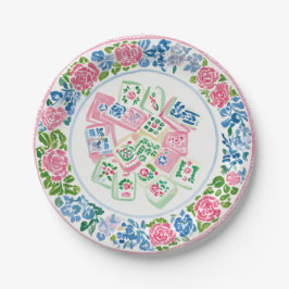 Preppy Chinoiserie Mahjong Feest Papieren Bordje