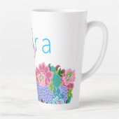 Preppy Chinoiserie met monogram naam Latte Mok (Rechts)