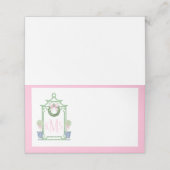 Preppy Chinoiserie Pagoda Monogram Plaatskaartje (Buitenkant ongevouwen)