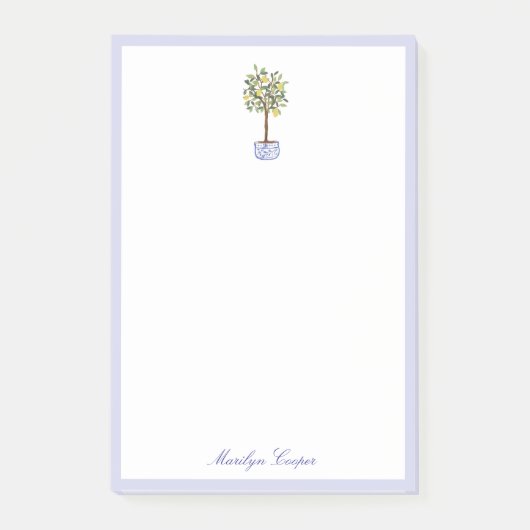 Preppy Chinoiserie Topiary Post-It Notes (Voorkant)