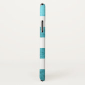 Preppy chique BLAUW GLITTER Gestreept gepersonalis Case-Mate iPhone Case (Achterkant / rechts)