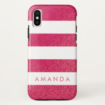 Preppy chique ROZE GLITTER Gestreept gepersonalise