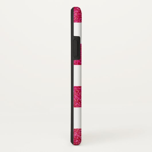 Preppy chique ROZE GLITTER Gestreept gepersonalise Case-Mate iPhone Case (Achterkant / rechts)