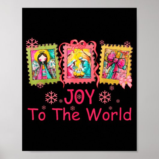 Preppy Christian Christmas Joy Coquette Jesus Nati Poster (Voorkant)