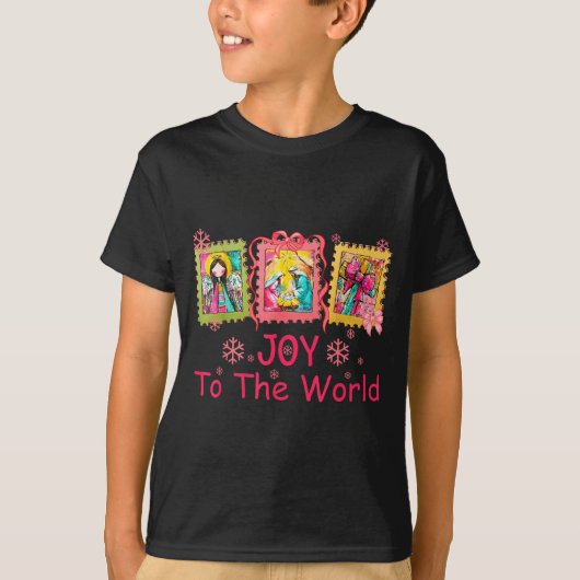 Preppy Christian Christmas Joy Coquette Jesus Nati T-shirt (Voorkant)