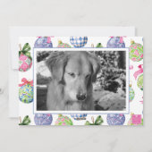 Preppy Christmas Baubles Ornamenten Fotovakantie Feestdagenkaart (Achterkant)