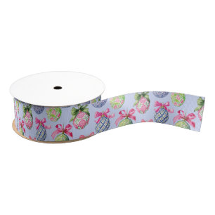 Preppy Christmas Baubles Ornamenten Grosgrain Lint
