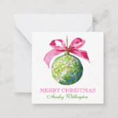 Preppy Christmas Baubles Ornamenten Notitiekaartje (Voorkant)