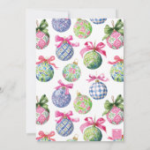 Preppy Christmas Baubles Ornamenten Party Kaart (Achterkant)