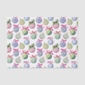 Preppy Christmas Baubles Ornamenten Tissuepapier (Voorkant)