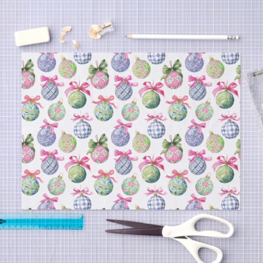 Preppy Christmas Baubles Ornamenten Tissuepapier (Craft)