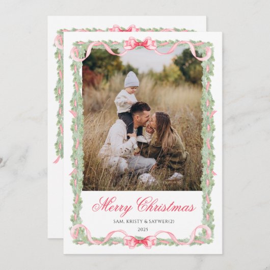 Preppy Christmas Card Kaart (Voorkant / Achterkant)