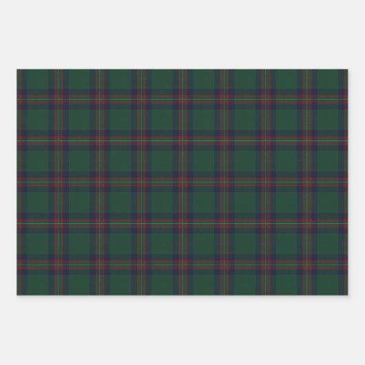 Preppy Christmas Dark Green Plaid  Inpakpapier Vel (Voorkant)