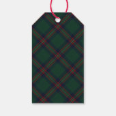 Preppy Christmas Dark Green Plaid Wrapping Paper Cadeaulabel (Achterkant)