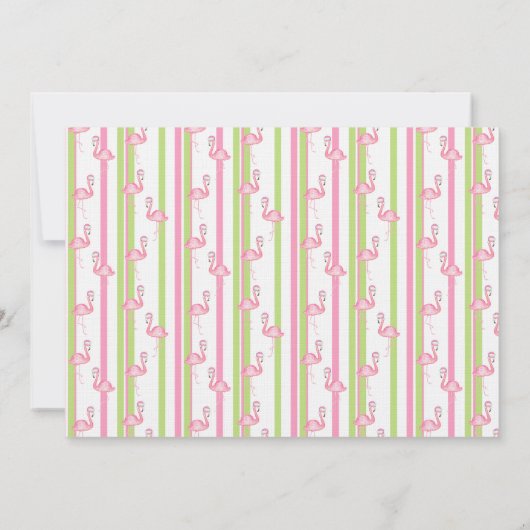 Preppy Christmas Flamingo Crest Monogram Kaart (Achterkant)