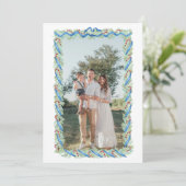 Preppy Christmas Garland Nutcracker Candy 2 Photos Feestdagenkaart (Staand voorkant)