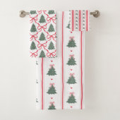 Preppy Christmas Gingham Bow Bad Handdoek (Insitu)