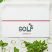 Preppy Christmas Golf Blauw Groen Argyle Custom Theedoek (Gevouwen)