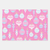 Preppy Christmas Holiday Ornaments Pastels Inpakpapier Vel (Voorkant 2)