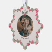 Preppy Christmas Ornament with Photo and Monogram (Links)