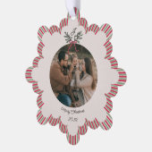 Preppy Christmas Ornament with Photo and Monogram (Links)