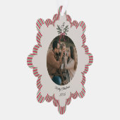 Preppy Christmas Ornament with Photo and Monogram (Rechts)