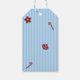 Preppy Christmas Pinstripe Cadeaulabel