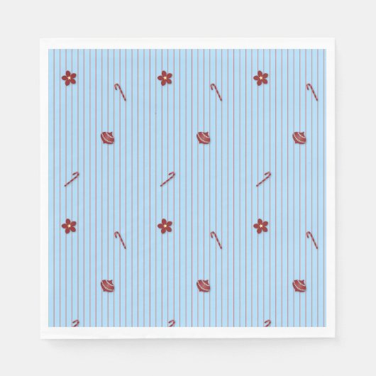 Preppy Christmas Pinstripe Servet (Voorkant)