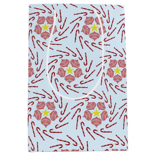 Preppy Christmas Pinwheel Medium Cadeauzakje (Voorkant)