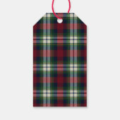 Preppy Christmas Plaid Cadeaulabel (Achterkant)