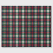 Preppy Christmas Plaid Wrapping Paper Cadeaupapier (Vlak)