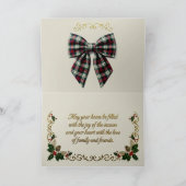 Preppy Christmas Plaid Wrapping Paper Feestdagen Kaart (Binnen)