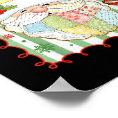 Preppy Christmas Santa Claus Patchwork Xmas Women Poster (Hoek)