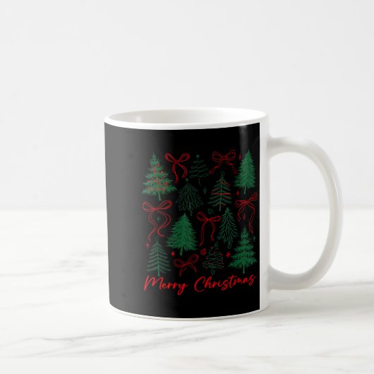 Preppy Christmas Tree Merry Xmas Girly Coquette Ki Koffiemok (Rechts)
