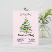 Preppy Christmas Tree Party Kaart (Staand voorkant)