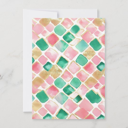 Preppy Christmas Tree Party Kaart (Achterkant)