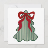 Preppy Christmas Tree Red Bow Hand Drawn Coquette  Feestdagenkaart (Voorkant)