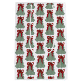 Preppy Christmas Tree Red Bow Hand Drawn Coquette Medium Cadeauzakje (Achterkant)