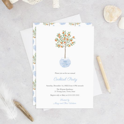 Preppy Citrus Ginger Jar Feestdagen Cocktail Party Kaart